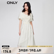 ONLY時(shí)尚復(fù)古燈籠袖中長(zhǎng)款方領(lǐng)連衣裙女|123207080 A01 香草冰VANILLA ICE XS 155/76A