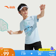 安踏兒童裝運(yùn)動(dòng)套裝男童短袖T恤短褲兩件套2025夏套裝A52527720