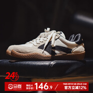 馬登箭頭德訓鞋子男夏季透氣平底休閑板鞋復古阿甘小白鞋網(wǎng)面運動鞋 米白色  馬登工裝 45 男碼-偏大一碼