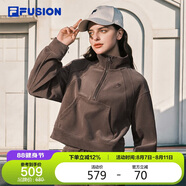 FILA FUSION斐樂(lè)潮牌【歐陽(yáng)娜娜同款】女套頭衛(wèi)衣2025秋針織長(zhǎng)袖上衣