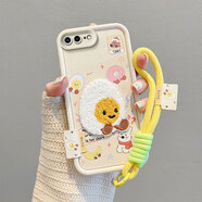 佩諾（PINO） iPhone6s/7/8手機(jī)殼蘋(píng)果6P/7P/8Plus保護(hù)套全包防摔卡通男女款潮刺繡公仔可愛(ài)SE2/SE3加厚外殼 【本博刺繡公仔】鹵蛋甜甜圈+掛繩 iPhone 7P/8 plus 版本