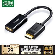 綠聯(lián)DP轉(zhuǎn)HDMI轉(zhuǎn)接頭 高清DisplayPort公對(duì)母視頻轉(zhuǎn)換器適用電腦顯卡臺(tái)式機(jī)接顯示器投影儀連接線 40362