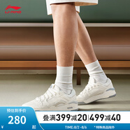 李寧（LI-NING）月白2.0丨板鞋男鞋夏季透氣網(wǎng)面低幫柔軟舒適百搭經(jīng)典休閑鞋 米白色-1 42