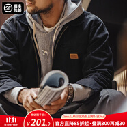 馬登工裝底特律獵裝夾克男美式復(fù)古J001巴恩風(fēng)翻領(lǐng)谷倉外套秋季新款 黑色 【男士休閑外套/高級感痞帥】 2XL