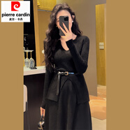 皮爾卡丹今年流行的時(shí)尚套裝女秋冬2025新款深冬裝毛衣連衣裙子搭配一整套 黑色V領(lǐng)套裝深冬裝搭配一整套/冬 XL 60/65kg