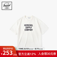 Herschel加拿大赫行 休閑運(yùn)動圓領(lǐng)字母印花短袖T恤中性 經(jīng)典白色 XL