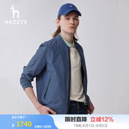 哈吉斯（HAZZYS）男裝 春秋季男士外套戶(hù)外運動(dòng)夾克衫棒球領(lǐng)休閑夾克男ASVZU03AU03 淺藍色LL 2XL (185/104A 52)