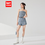 IEF/愛(ài)依服2025夏季新款美式甜酷性感辣妹氣質(zhì)抹胸百搭牛仔連體褲 牛仔藍 M