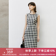 顏域格子氣質(zhì)連衣裙女裝2024新款春季連身裙背心裙收腰顯瘦裙子女 黑白格 M 38