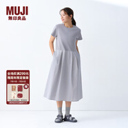 無印良品（MUJI）女式 涼感 短袖連衣裙 女裝裙子25年夏季連身裙涼感物語 BC2LKA5S 灰色 L (165/88A)