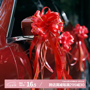 京唐大號(hào)手拉花婚車(chē)后視鏡裝飾花手抽花蝴蝶結(jié)結(jié)婚用品拉花10條