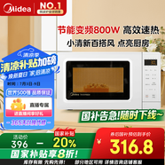 美的（Midea）變頻小清新微波爐 液晶屏幕 磨砂面板 小型20L家用 匠心工藝（PM2002）