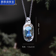 WBX琉璃水母吊墜925銀項(xiàng)鏈女手工玻璃飾品水晶吊墜獨(dú)特閨蜜生 幽靈白水母吊墜+銀項(xiàng)鏈+禮盒