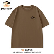 大嘴猴（paul frank）（PAUL FRANK）男款t恤短袖純棉復(fù)古咖色夏季重磅痞帥男裝體恤 咖(PM黑山脈 ) M