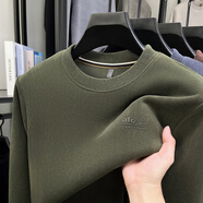 金盾（KIN DON）2025秋冬新款加絨加長(cháng)袖T恤男士韓版中青年百搭圓領(lǐng) 打底衫 綠色 L