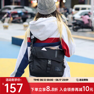 ACROSS郵差包男士斜挎包上班通勤包學(xué)生大容量單肩包旅行挎包女相機(jī)包包 黑色