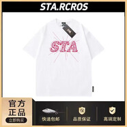 STA國潮爆款夏季重磅新款鉆石燈球ins歐美短袖情侶休閑寬松上衣 白色粉【300克重磅新疆綿】專(zhuān)柜品質(zhì) M  不起球不掉色【保障】
