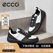 愛步（ECCO）七夕禮物板鞋男 男士休閑鞋拼色厚底男鞋明星同款 街頭720 520814 黑色/白色52081450669 42