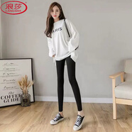 浪莎（LangSha）莫代爾九分打底褲女薄款百搭外穿修身顯瘦大碼運(yùn)動(dòng)瑜伽褲打底褲子 裝【黑色】秋春薄款 九分褲 1條 M 80-100斤
