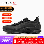 ECCO愛步25周年男鞋透氣耐磨低幫健步鞋跑鞋戶外運動鞋800424【現(xiàn)貨】 黑色800444-01001 40
