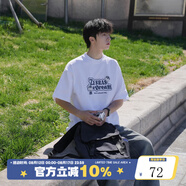 港仔文藝男T恤男290g重磅白色印花夏季2025新款日系男生純棉短袖 白色 白色 M