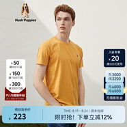 Hush Puppies暇步士男裝夏季純色百搭圓領(lǐng)短袖T恤 053中黃2 S