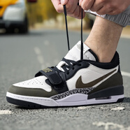 耐克（NIKE）男鞋 2025秋季新款透氣運(yùn)動(dòng)鞋透氣緩震時(shí)尚AIRJORDAN休閑籃球鞋 黑/帆白/狼灰/中橄欖綠 42