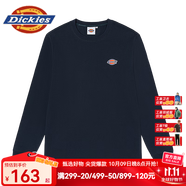 dickies 經(jīng)典三色logo長(zhǎng)袖T恤休閑上衣龍年紅色010983 深海軍藍(lán) XXL