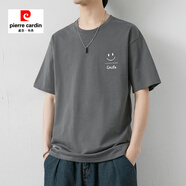 皮爾卡丹長(cháng)袖T恤男純棉寬松大碼寬松笑臉純棉休閑體恤剪標短袖春秋打底衫 3066深灰 M