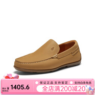暇步士（Hush Puppies）商場同款秋新款商務簡約通勤男休閑皮鞋 卡其色 43