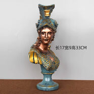 希臘雅典娜女神雕塑雕像樹(shù)脂天使擺件裝飾品工藝品桌面小擺設 33厘米復古雅典娜
