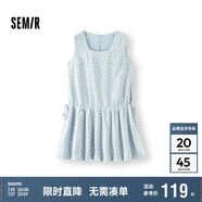 森馬（Semir）連衣裙女方領(lǐng)抽繩無袖背心裙可愛2025夏季波點(diǎn)花苞裙107425114061
