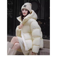 南極人（Nanjiren）短款羽絨服女2025冬季新款90白鴨絨高端日韓風(fēng)加厚保暖連帽外套潮 奶昔米 M 建議體重105-125斤