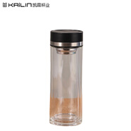 凱霖雙層玻璃泡茶杯0938便攜商務(wù)茶水分離泡茶杯便攜高檔水杯380ml