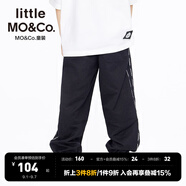 little MO&Co.童裝兒童褲子薄款男童牛仔褲女童束腳褲休閑褲長(zhǎng)褲 牛仔黑色 140 140/58
