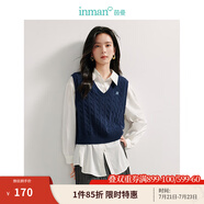 茵曼（INMAN）針織馬甲女老錢風(fēng)V領(lǐng)薄2025春冬女裝新款學(xué)院風(fēng)內(nèi)搭毛衣上 寶藍色 XL