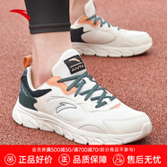 安踏（ANTA）運(yùn)動(dòng)鞋男鞋夏季皮網(wǎng)面軟底輕便休閑防潑水減震慢跑黑色跑步鞋子 【網(wǎng)面透氣】白/綠5566-1 44.5 (275mm)