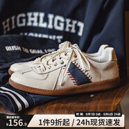 馬登工裝棒球德訓(xùn)鞋男夏美式復(fù)古運動休閑鞋軟底男士板鞋情侶小白鞋子 米色 【賽車鞋/夏季透氣男鞋】 42 (260mm) 男碼-偏大一碼