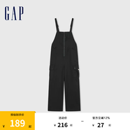 Gap女裝春秋時(shí)尚百搭寬松背帶褲美式休閑工裝長(zhǎng)褲477872 黑色 155/58A(XS)亞洲尺碼