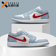 耐克（NIKE）【潮】女鞋板鞋aj1新款低幫運(yùn)動輕便防滑耐磨休閑籃球鞋子 DC0774-164 藍(lán)白 37.5