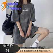 COZOK高端運(yùn)動(dòng)品牌休閑運(yùn)動(dòng)套裝女ins潮高街原宿風(fēng)新款夏季寬松短袖短褲兩件套 灰色 L推薦（100-120斤）