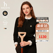 哈吉斯（HAZZYS）女裝 春秋款女【PHIZ系列】修身羊毛開(kāi)衫ABYSD1BCX02 黑色BK L (165/88A 40)