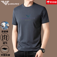 Emporio Armani阿瑪尼短袖t恤男2025新款高端涼感上衣圓領(lǐng)體恤汗衫潮牌 A18灰色 M 165建議95-118斤