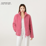 GIRDEAR/哥弟秋冬新款立領(lǐng)休閑潮酷羊羔毛高領(lǐng)寬松保暖外套140043 粉紅色 M (3)