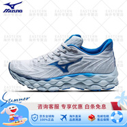 美津濃（MIZUNO）WAVE SKY 8男女跑步鞋緩震回彈慢跑鞋J1GC2402 J1GC240201藍色_深藍色 39 250