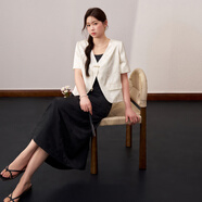 藍(lán)語(yǔ)新中式優(yōu)雅短袖上衣顯瘦吊帶連衣裙夏季國(guó)風(fēng)穿搭套裝 杏色上衣 現(xiàn)貨 XL 【建議120-140斤】