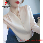 皮爾卡丹（pierre cardin）長袖女士襯衫雪紡上衣2025年春秋新款時(shí)尚氣質(zhì)設(shè)計(jì)感小眾百搭襯衣 粉色 M