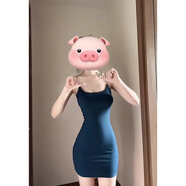 UKUHPK欲風(fēng)辣妹吊帶連衣裙女2025夏季性感修身包臀風(fēng)情萬種的裙子 藍色短裙【版】 帶胸墊 S 【好看連衣裙/設(shè)計感連衣裙/氣