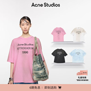 Acne Studios 經(jīng)典款 男女同款 徽標印花做舊1996短袖T恤CL0196 糖果粉色 XL