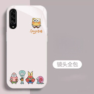 小莓介卡通比奇堡適用三星GalaxyA90手機殼A72新款A71金屬漆A70玻璃A56防摔A55創(chuàng)意A33可愛A54全包保護套 玻璃殼-比奇堡-古董白 三星Galaxy A56